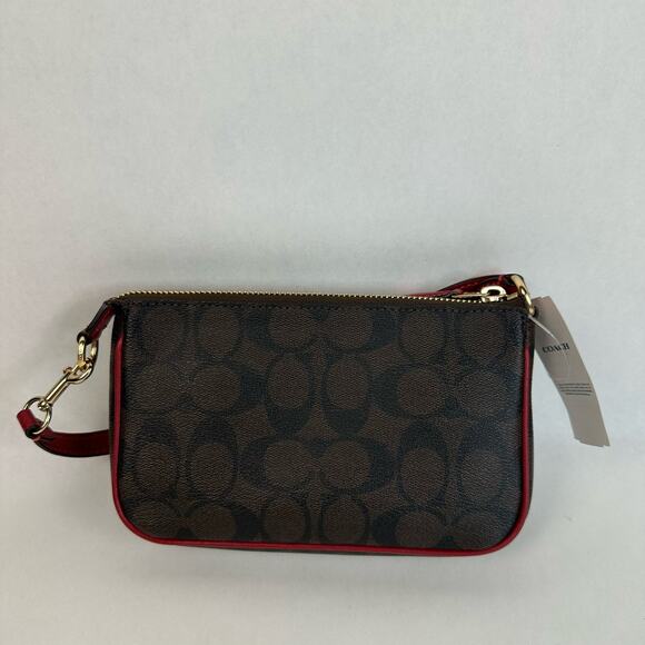 Coach Nolita 19 In Signature Canvas in Brown/1941 Red C3308 NWT - Picture 4 of 11